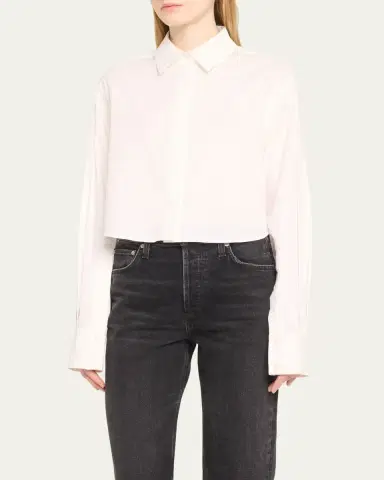 Simkhai Renata Cropped Button-Front Shirt | Thumbnail 4 Simkhai Renata Cropped Button-Front Shirt | Thumbnail 4