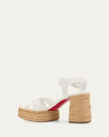 Christian Louboutin 70mm Calakala Leather Crisscross Espadrille Sandals | Thumbnail 4 Christian Louboutin 70mm Calakala Leather Crisscross Espadrille Sandals | Thumbnail 4