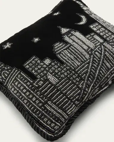 Sudha Pennathur New York City Beaded Decorative Pillow | Thumbnail 2