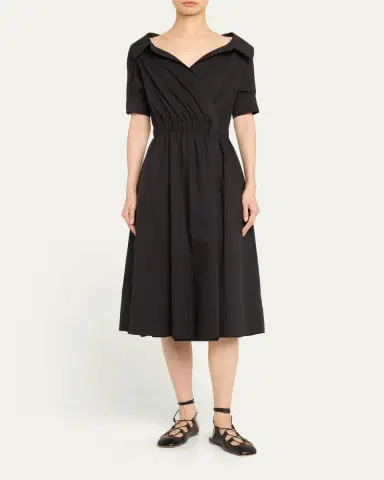 Altuzarra Lydia Short-Sleeve Midi Wrap Shirtdress | Thumbnail 2