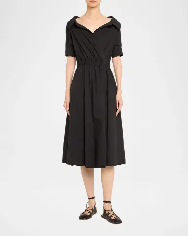 Altuzarra Lydia Short-Sleeve Midi Wrap Shirtdress | Thumbnail 6