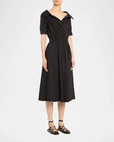 Altuzarra Lydia Short-Sleeve Midi Wrap Shirtdress | Thumbnail 8
