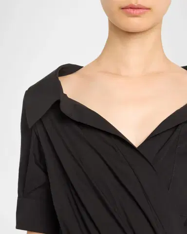 Altuzarra Lydia Short-Sleeve Midi Wrap Shirtdress | Thumbnail 9