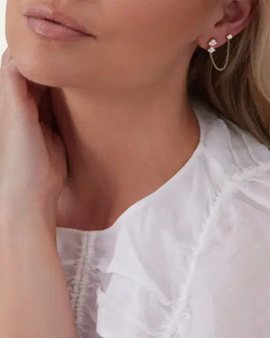 SARA WEINSTOCK 18K Yellow Gold Dujour Diamond Cluster Drop Chain Earrings | Thumbnail 2 SARA WEINSTOCK 18K Yellow Gold Dujour Diamond Cluster Drop Chain Earrings | Thumbnail 2