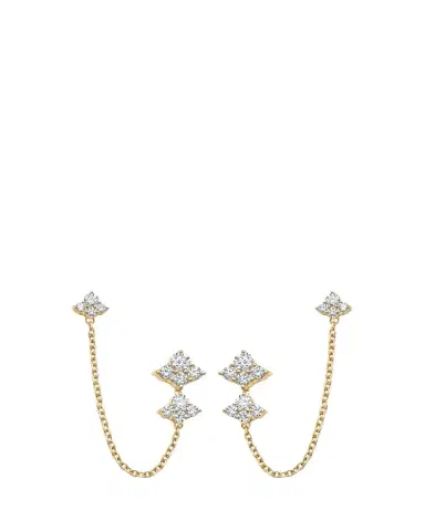 SARA WEINSTOCK 18K Yellow Gold Dujour Diamond Cluster Drop Chain Earrings | Thumbnail 1 SARA WEINSTOCK 18K Yellow Gold Dujour Diamond Cluster Drop Chain Earrings | Thumbnail 1