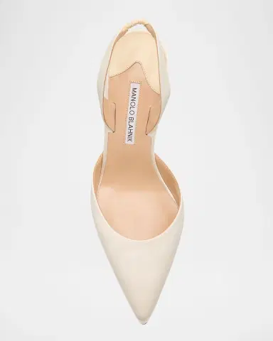 Manolo Blahnik 70mm Carolyne Satin Slingback Pumps | Thumbnail 5 Manolo Blahnik 70mm Carolyne Satin Slingback Pumps | Thumbnail 5