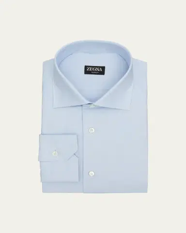 Zegna Men's Trofeo Cotton Dress Shirt | Thumbnail 2 Zegna Men's Trofeo Cotton Dress Shirt | Thumbnail 2