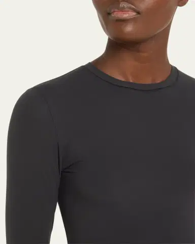 SKIMS Fits Everybody Crewneck Long-Sleeve T-Shirt | Thumbnail 8
