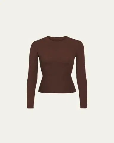 SKIMS Fits Everybody Crewneck Long-Sleeve T-Shirt | Thumbnail 9