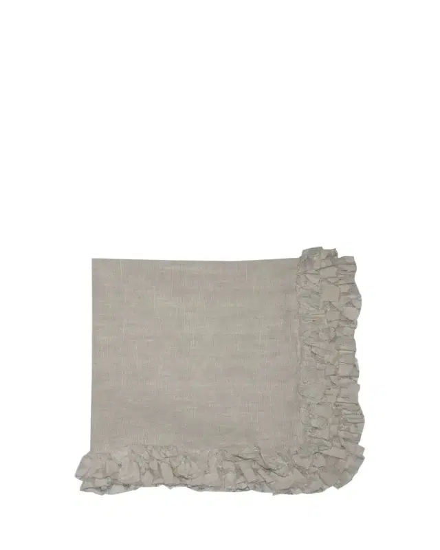 Nomi K Oatmeal Romantic Ruffle Napkin