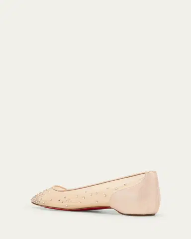 Christian Louboutin Follies Strass Red Sole Mesh Ballet Flats | Thumbnail 4