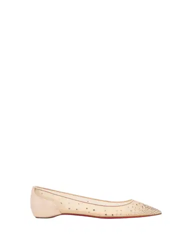 Christian Louboutin Follies Strass Red Sole Mesh Ballet Flats | Thumbnail 1