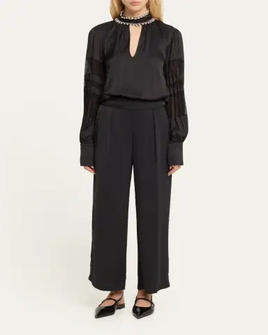 Ramy Brook Jolene Embellished Long-Sleeve Blouse | Thumbnail 2