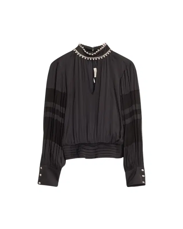 Ramy Brook Jolene Embellished Long-Sleeve Blouse