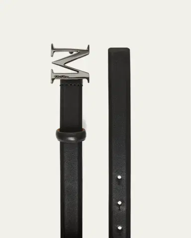 Max Mara Logo Calf Leather Belt | Thumbnail 2 Max Mara Logo Calf Leather Belt | Thumbnail 2