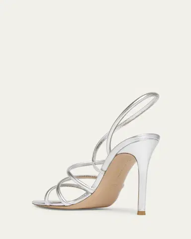 Gianvito Rossi Metallic Leather Strappy Sandals | Thumbnail 2