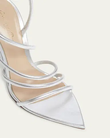 Gianvito Rossi Metallic Leather Strappy Sandals | Thumbnail 3