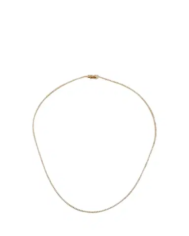 Lana 14K Yellow Gold Skinny Tennis Necklace | Thumbnail 1 Lana 14K Yellow Gold Skinny Tennis Necklace | Thumbnail 1