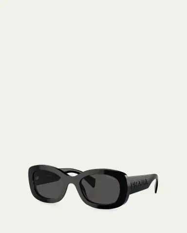 Prada Oversized Logo Acetate & Plastic Oval Sunglasses | Thumbnail 2