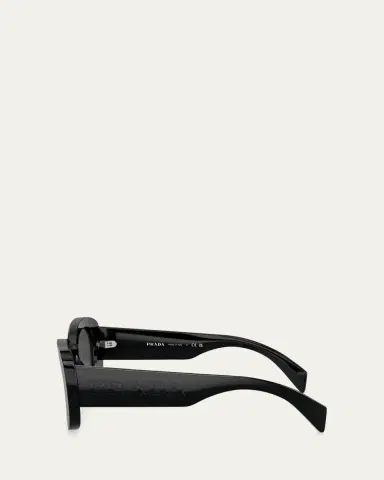 Prada Oversized Logo Acetate & Plastic Oval Sunglasses | Thumbnail 3
