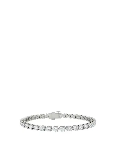 VRAI 14K White Gold Round Lab Grown Diamond Tennis Bracelet, 8.50tcw | Thumbnail 1