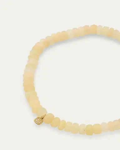 Sydney Evan 14K Yellow Gold Tiny Elephant Coin Charm on Opal Beaded Bracelet with One Diamond | Thumbnail 4 Sydney Evan 14K Yellow Gold Tiny Elephant Coin Charm on Opal Beaded Bracelet with One Diamond | Thumbnail 4