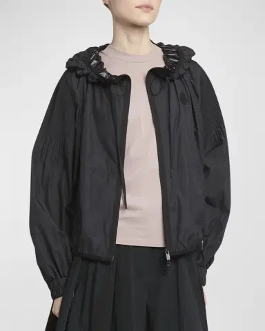 Moncler Auxonne Matte Hooded Windbreaker Jacket | Thumbnail 3 Moncler Auxonne Matte Hooded Windbreaker Jacket | Thumbnail 3