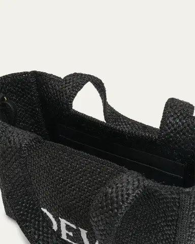 Loewe x Paula's Ibiza Font Logo Medium Tote Bag in Raffia | Thumbnail 4