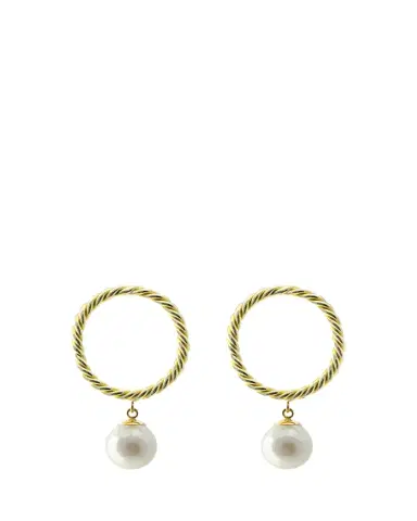 Haute Victoire Akoya Pearl Hand-Twisted 18K Yellow Gold Earrings | Thumbnail 1