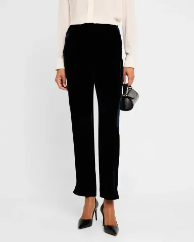 Giorgio Armani Mid-Rise Slim-Leg Velvet Trousers | Thumbnail 3 Giorgio Armani Mid-Rise Slim-Leg Velvet Trousers | Thumbnail 3