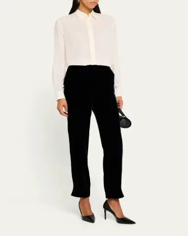Giorgio Armani Mid-Rise Slim-Leg Velvet Trousers | Thumbnail 6 Giorgio Armani Mid-Rise Slim-Leg Velvet Trousers | Thumbnail 6