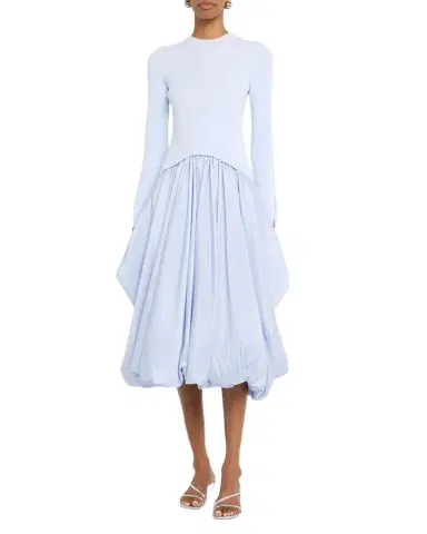 SIMKHAI Kenlie Long-Sleeve Bubble Midi Dress | Thumbnail 1 SIMKHAI Kenlie Long-Sleeve Bubble Midi Dress | Thumbnail 1