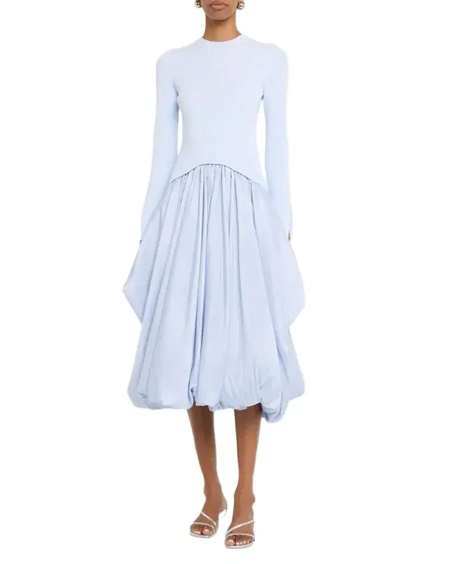 Kenlie Long-Sleeve Bubble Midi Dress