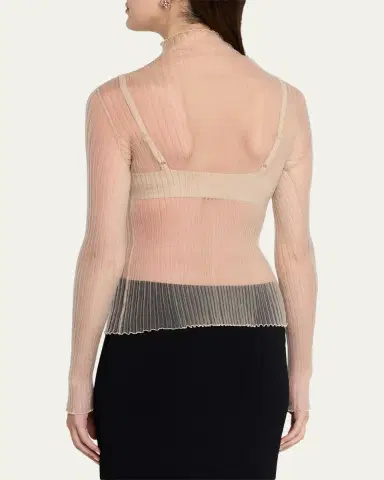 Aisling Camps Modern Mist Translucent Ribbed Turtleneck | Thumbnail 3