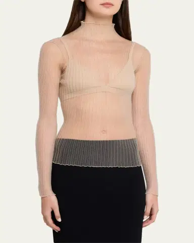Aisling Camps Modern Mist Translucent Ribbed Turtleneck | Thumbnail 4