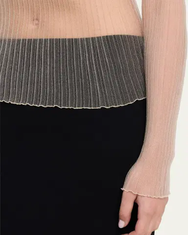 Aisling Camps Modern Mist Translucent Ribbed Turtleneck | Thumbnail 5
