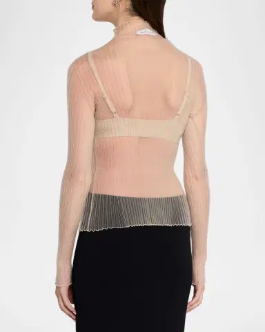 Aisling Camps Modern Mist Translucent Ribbed Turtleneck | Thumbnail 7