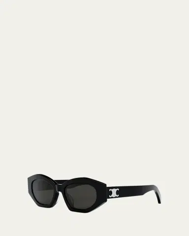 Celine Men's Triomphe Acetate and Nylon Oval Sunglasses | Thumbnail 2 Celine Men's Triomphe Acetate and Nylon Oval Sunglasses | Thumbnail 2