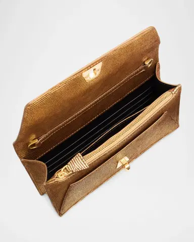 Akris Anouk Lizard-Embossed Metallic Clutch Bag | Thumbnail 3 Akris Anouk Lizard-Embossed Metallic Clutch Bag | Thumbnail 3