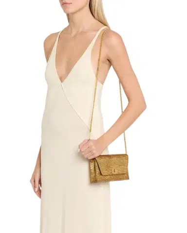 Akris Anouk Lizard-Embossed Metallic Clutch Bag | Thumbnail 1 Akris Anouk Lizard-Embossed Metallic Clutch Bag | Thumbnail 1