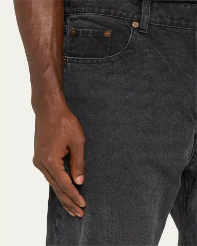 Saint Laurent Men's Loose-Fit Faded Denim Jeans | Thumbnail 9 Saint Laurent Men's Loose-Fit Faded Denim Jeans | Thumbnail 9