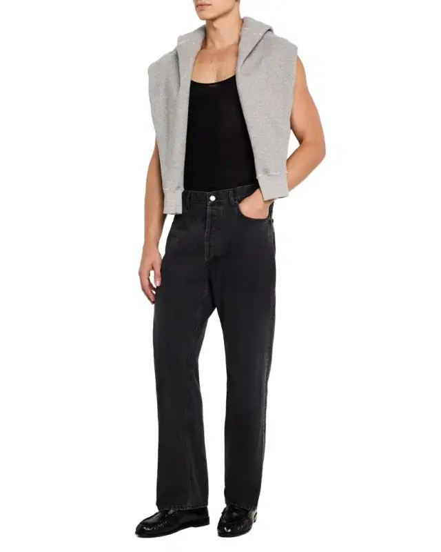 Saint Laurent Men's Loose-Fit Faded Denim Jeans