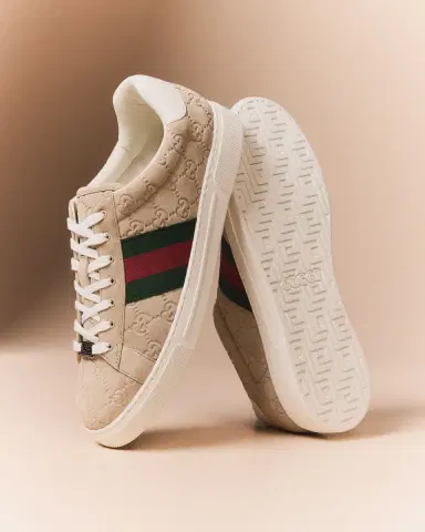 Gucci Men's Ace Suede Monogram Low-Top Sneakers | Thumbnail 3 Gucci Men's Ace Suede Monogram Low-Top Sneakers | Thumbnail 3
