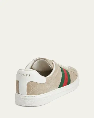 Gucci Men's Ace Suede Monogram Low-Top Sneakers | Thumbnail 7 Gucci Men's Ace Suede Monogram Low-Top Sneakers | Thumbnail 7