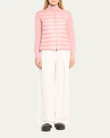 Moncler Hybrid Puffer Wool Cardigan | Thumbnail 6 Moncler Hybrid Puffer Wool Cardigan | Thumbnail 6