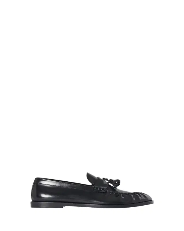 Men's Box Leather Tassel Loafers