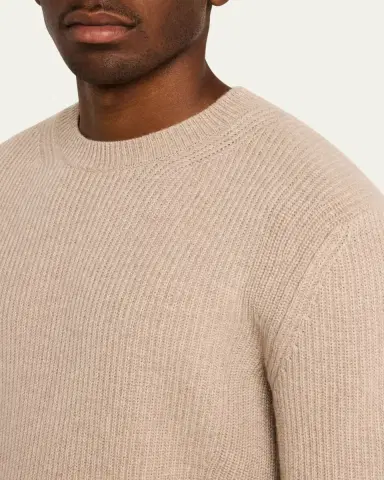ZEGNA Men's Oasi Cashmere Ribbed Crewneck Sweater | Thumbnail 5 ZEGNA Men's Oasi Cashmere Ribbed Crewneck Sweater | Thumbnail 5