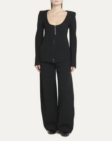 Giorgio Armani Double-Jersey Virgin Wool Zip Jacket | Thumbnail 2 Giorgio Armani Double-Jersey Virgin Wool Zip Jacket | Thumbnail 2