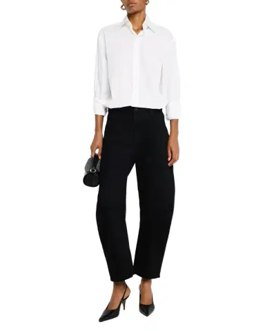 Nili Lotan Shon Curved Denim Pants | Thumbnail 1 Nili Lotan Shon Curved Denim Pants | Thumbnail 1