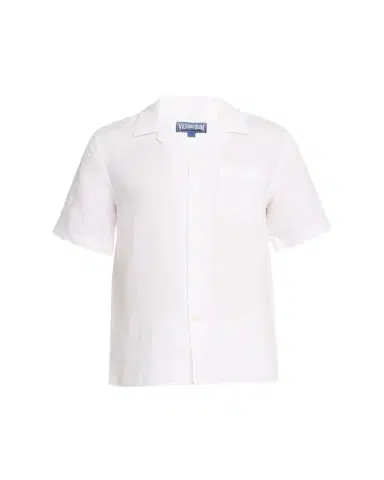 Vilebrequin Men's Garment-Dyed Linen Camp Shirt | Thumbnail 1